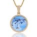 Chain Necklaces Hip hop trumpet round photo pendant micro-inset Zircon Trend hiphop photo frame men's necklace_ipsvogv.com