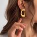 Minimalist Hollow Alloy D Letter For Women Ins Style Personality Symbol Geometric Earrings_ipsvogv.com