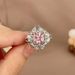 Internet Famous French Light Luxury Pink Diamond Heart-shaped Zircon Open Ring For Women, With A Sense Of Luxury,_ipsvogv.com
