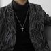 Titanium Steel Cross Necklace Versatile Hip Hop Men's Pendant Punk ins Sweater Chain Non fading Accessories Women's_ipsvogv.com
