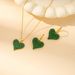Commuter style stainless steel love heart green diamond chain necklace feminine temperament_ipsvogv.com