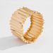 Exaggerated Metal Wide Face Spring Bracelet Punk Style Texture Vertical Stripe Bracelet For Women_ipsvogv.com