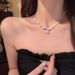 French Pearl Zircon Broken Silver Necklace For Women, Light Luxury, Niche High-end Design, 2024 New Jewelry Gift_ipsvogv.com