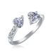 New Fashion heart-shaped zircon ring for women, light luxury, personalized temperament, open ring, fashionable and high-end Feeling ring For Gift_ipsvogv.com