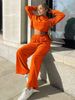 Women's Clothing casual fashion long sleeved hooded sweatshirt wide leg pants two piece set_ipsvogv.com