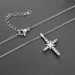 Unisex hot selling full zircon cross pendant necklace for women color separated electroplating new jewelry_ipsvogv.com