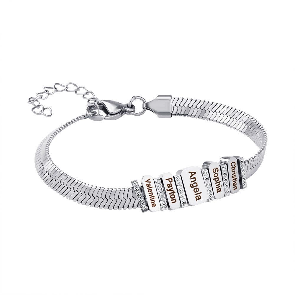 Hand Jewelry Stainless Steel Men's Flat Snake Bone Chain Fashion Trend Hip Hop DIY Inlaid Diamond Engraved Bracelet_ipsvogv.com