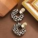 Fashion Leopard Print Large Circle Acrylic Resin For Women, Light Luxury High-end Silver Needle Earrings_ipsvogv.com
