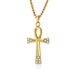 Ancient Egyptian life symbol stainless steel ankh cross necklace jewelry T shaped cross pendant_ipsvogv.com