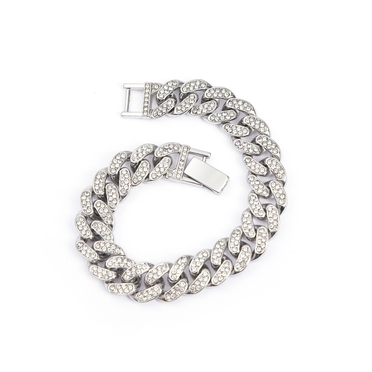 Hip Hop Men's Full Diamond Bracelet Environmentally Friendly Electroplating Hiphop Domineering Bracelet Jewelry_ipsvogv.com