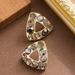 Fashionable, Simple And Colorfast, Brown Zircon Geometric Triangle With A High-end Feel, Small Fragrance, Silver Needle_ipsvogv.com