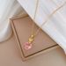 Steel 【 Titanium 】 Pink Heart-Shaped Zircon Light Luxury Temperament Gorgeous Full Diamond Necklace Women's Versatile 【 】_ipsvogv.com