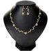 2024 Winter Korean Style Fashion Luxury Diamond-Studded Leaf Flower Shaped Necklace, Earrings, And Bracelet Set_ipsvogv.com