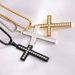 The new European and American 26MM diamond cross necklace simple stainless steel pendant for men and women_ipsvogv.com