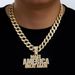 Make America Create AGAIN Full Diamond Letter Alloy Pendant Hip Hop Men's Necklace_ipsvogv.com