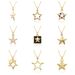 Hip Hop Star Pendant Necklace - 5-Point Gold Plated Copper Chain With Cubic Zirconia, Urban Streetwear Jewelry For Men_ipsvogv.com