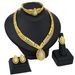 Gold jewelry set bridal necklace bracelet Earrings ring_ipsvogv.com