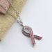 Hot Selling Care International Symbol Red Ribbon Diamond Necklace Choker Sweater Chain_ipsvogv.com
