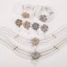 B2760 French style floral diamond embellishments with white pearl earrings, necklace, bracelet, three piece bridal_ipsvogv.com