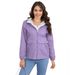 Women's Clothing new hooded solid color windbreaker women's long sleeve spring and autumn thin jacket casual women's clothing_ipsvogv.com