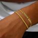 Stainless Steel Twist Chain Two-Piece Set Bracelet Hip-Hop Trendy Men's Accessories_ipsvogv.com