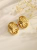 French Vintage INS Stainless Steel Simple Cutout Wer Hammer Exaggerated Style Women's Earrings_ipsvogv.com