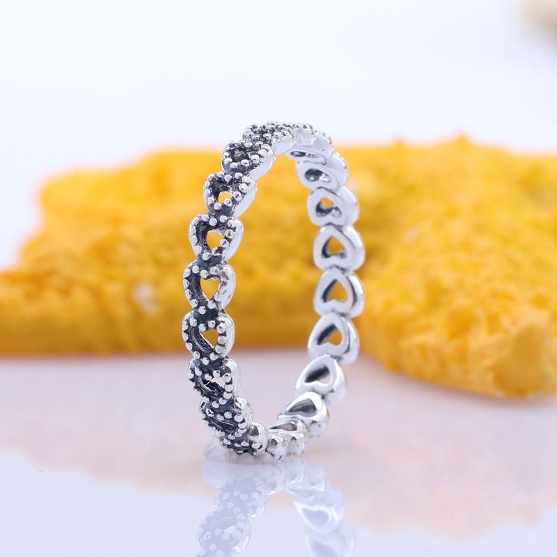Women's Jewelry White Copper Plated Silver Heart To Heart Ring Creative Style Affectionate Heart Ring Heart To Heart Ring_ipsvogv.com