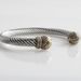 Stainless Steel Trend Retro Twist Ball Open Bracelet Titanium Steel Adjustable Cable Rope Bracelet_ipsvogv.com