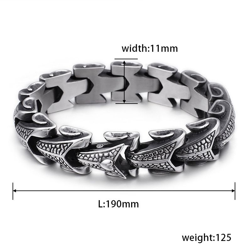 Men's Jewelry Stainless Steel Casting Bracelet Personalized Punk Style Snake Bone Chain Versatile Bracelet Hip Hop Accessories_ipsvogv.com
