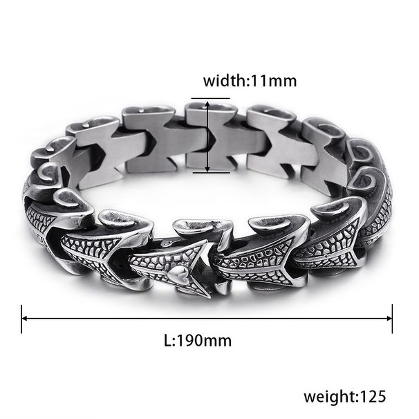 Men's Jewelry Stainless Steel Casting Bracelet Personalized Punk Style Snake Bone Chain Versatile Bracelet Hip Hop Accessories_ipsvogv.com