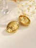 French Vintage INS Stainless Steel Simple Cutout Wer Hammer Exaggerated Style Women's Earrings_ipsvogv.com