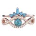 Sanjie Fashion Inlaid Turquoise Ins Wind Internet Red Minimally Rose Gold Couple Ring Female_ipsvogv.com