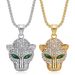 New Hip-Hop Stainless Steel Inlaid Green And Red Eye Leopard Head Pendant Trendy Brand Jewelry Unisex Necklace_ipsvogv.com