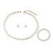Ins niche light luxury high-end necklace earring set versatile with inlaid pearl design bracelet simple collarbone chain_ipsvogv.com