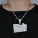 Men's Hip Hop Money Letter Pendant Necklace With Zircon, 60cm Cuban Chain In Silver, Rose Gold & Gold Inlaid Zircon Trendy Men's Jewelry_ipsvogv.com