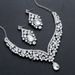 Creative New Exaggerated Crystal Necklace And Earrings Bridal Wedding Jewelry Set_ipsvogv.com