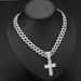 Hip Hop Style Men's Diamond Cross Pendant, Cuban Necklace Accessory, Personalized Street Fashion Accessory_ipsvogv.com