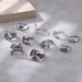 Hot Selling Trend Cute Kitten, Rabbit, Snake Shaped Bat, Dragon Claw Animal Ring Set Of 10 Pieces_ipsvogv.com