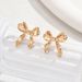 Minimalist bow for women, versatile, light luxury style, fashionable OL earrings, super fairy and niche earrings_ipsvogv.com