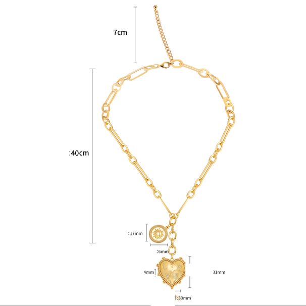 Copper plated K real gold new love necklace ins style light luxury design high end female sweater chain_ipsvogv.com