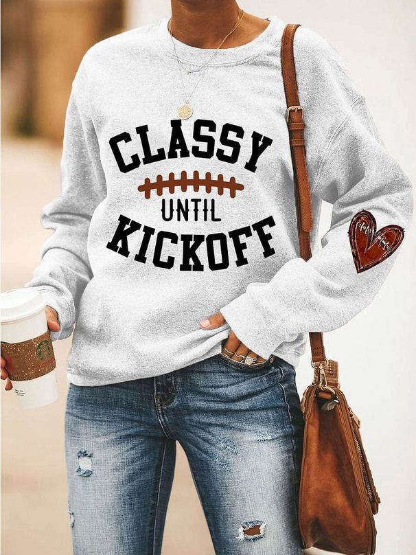 Women's Clothing Baseball Football CLASSY RICKOFF Print CVC Women's Sweatshirt_ipsvogv.com