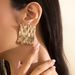 Personalized Irregular Liquid Metal Pleated Ins Wind Geometry Square Thread Heart-shaped Earrings_ipsvogv.com