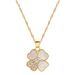 【 Titanium Steel 】 Shell Lucky Grass Flower Luxury Temperament Internet Red Full Zirconia Necklace Women's Fashion Trend_ipsvogv.com