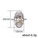 Cao Shi Silver Simple Goose Egg Shaped Zircon Women's Ring Luxury Wedding Bridal Handmade_ipsvogv.com