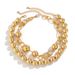 Exaggerated Punk Round Bead Double Layered Fashionable Versatile Collarbone Necklace For Women_ipsvogv.com