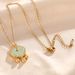 Warm Like Safety Lock Titanium Steel Necklace, Auspicious Cloud Gold Inlaid Jade Pendant, Exquisite And Versatile_ipsvogv.com