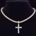 Pendant Necklaces Men Women Hip Hop Cross Necklace With 4mm Zircon Tennis Chain Iced Out Bling HipHop Jewelry Fashion_ipsvogv.com