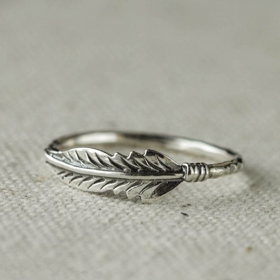 New Product Plated With Thai Silver, Used Feather Engagement Ring, Simple Accessory_ipsvogv.com