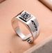 Jewelry Alloy Silver Plated Diamond Inlaid Men's Domineering Trendy Wedding Ring, Birthday Gift_ipsvogv.com