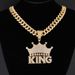 New Full Diamond Crown Letter King Necklace Accessory Hip Hop Rap Street Dance Cool Pendant Jewelry_ipsvogv.com